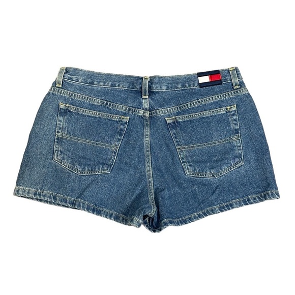 Junior’s Tommy Hilfiger 13 Large Denim Shorts Jeans Navy Blue Classic Logo EUC - Picture 4 of 10